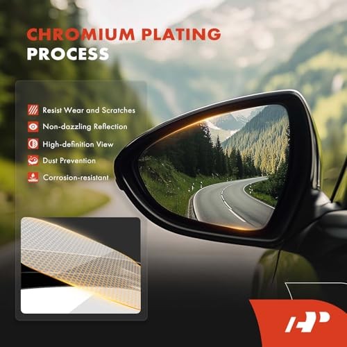 2-PC Driver and Passenger Side Upper Non-Heated Mirror Glass with Backing