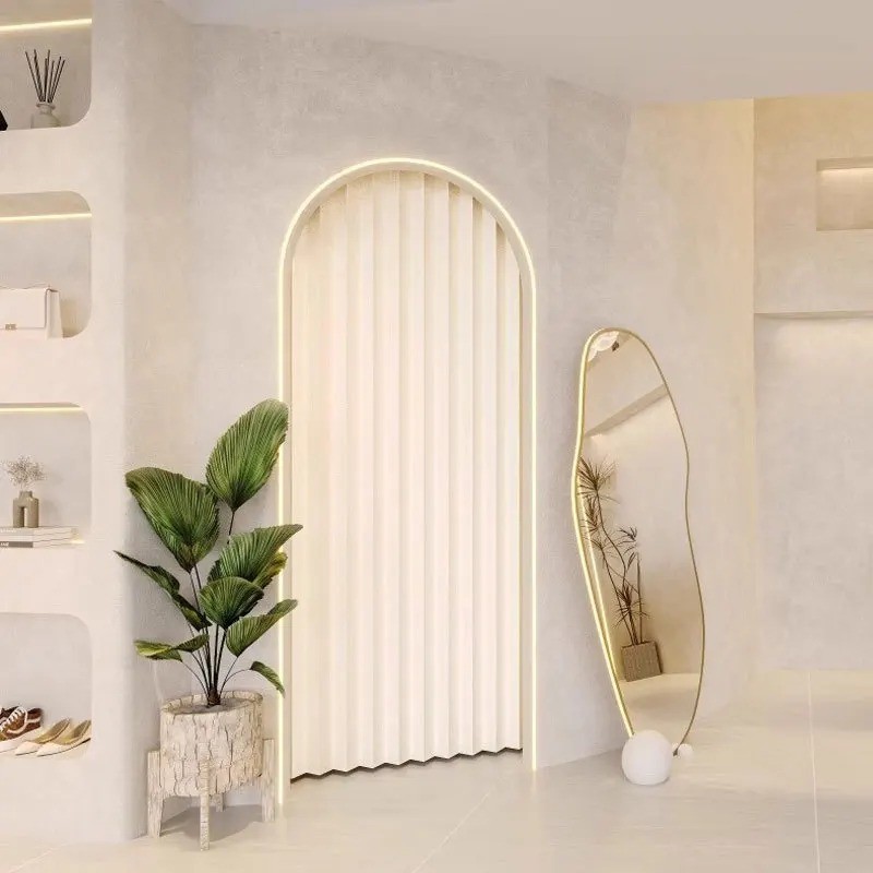 Accordion Style Magnetic Folding Door Curtains for Doorways/Closet Room Divider