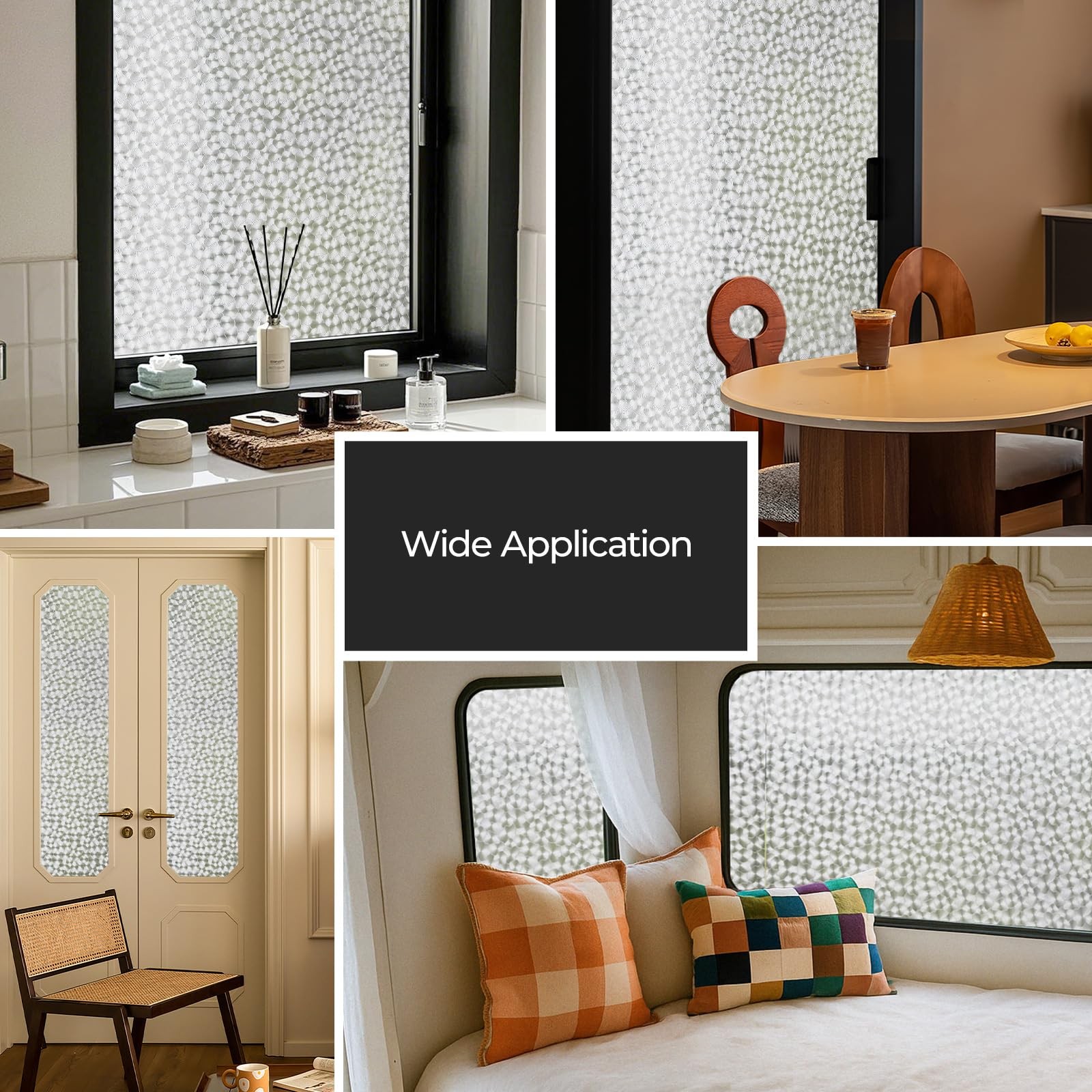 ADD.HERES Window Privacy Film, Glass Decorative 17.3″ x 78.7″, Floral Shadows