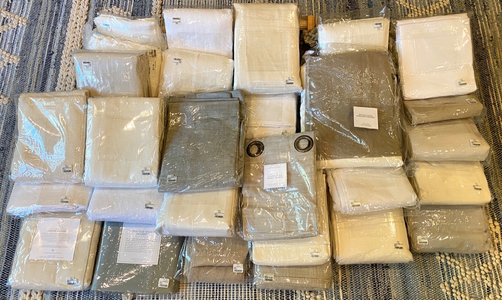 RH Restoration Hardware curtain drapery panels Belgian Linen Thai Silk Perennial