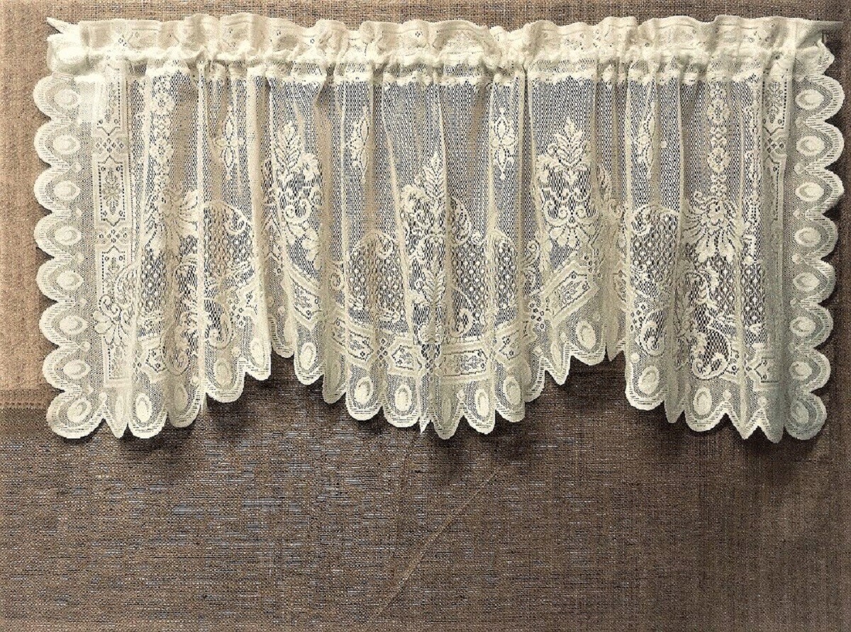 Versaille Lace Window Valance 60″ x 21″ Ecru Bedroom Livingroom Diningroom