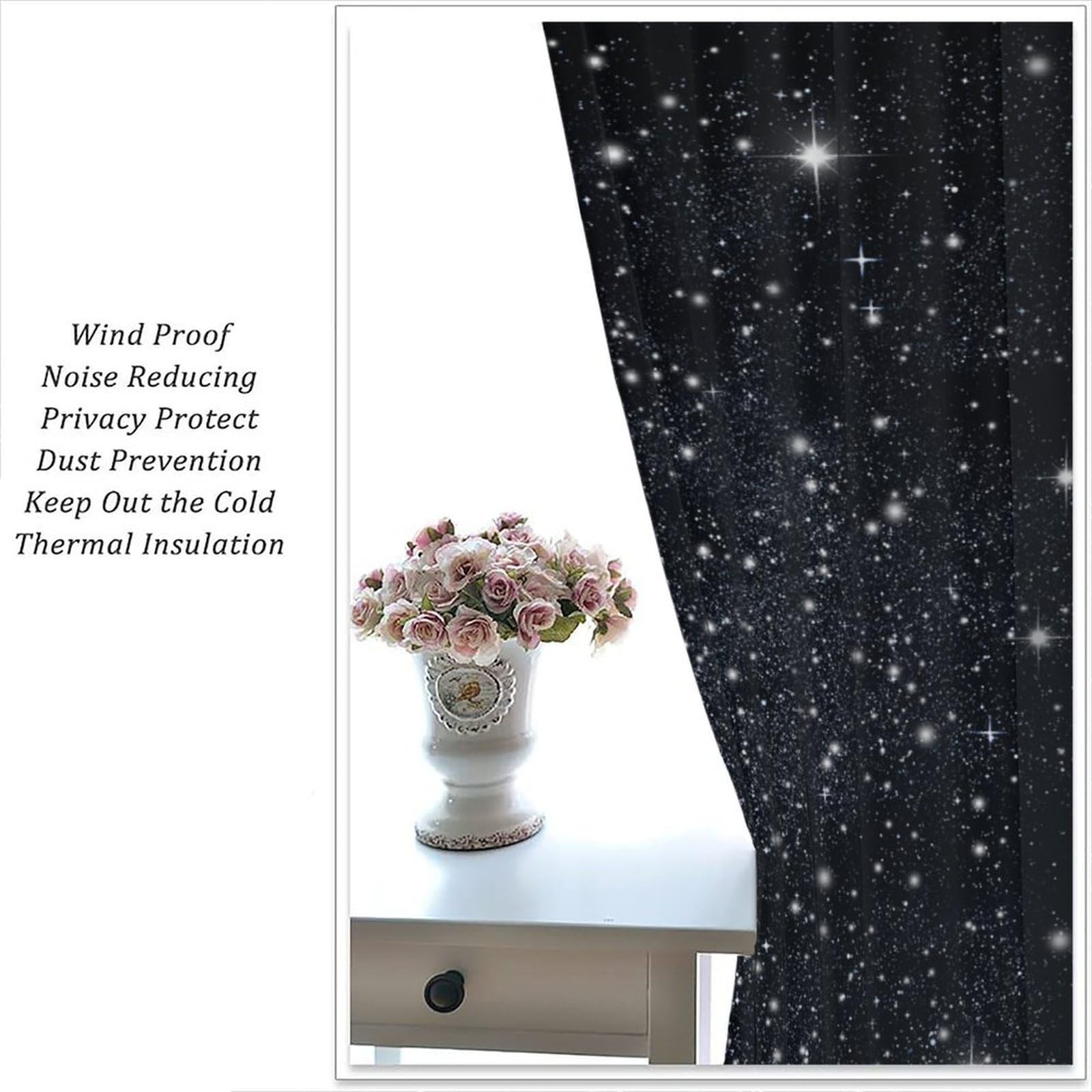 Galaxy Blackout Curtains Night Starry Sky Stars Fantasy Galaxy Universe Art P…