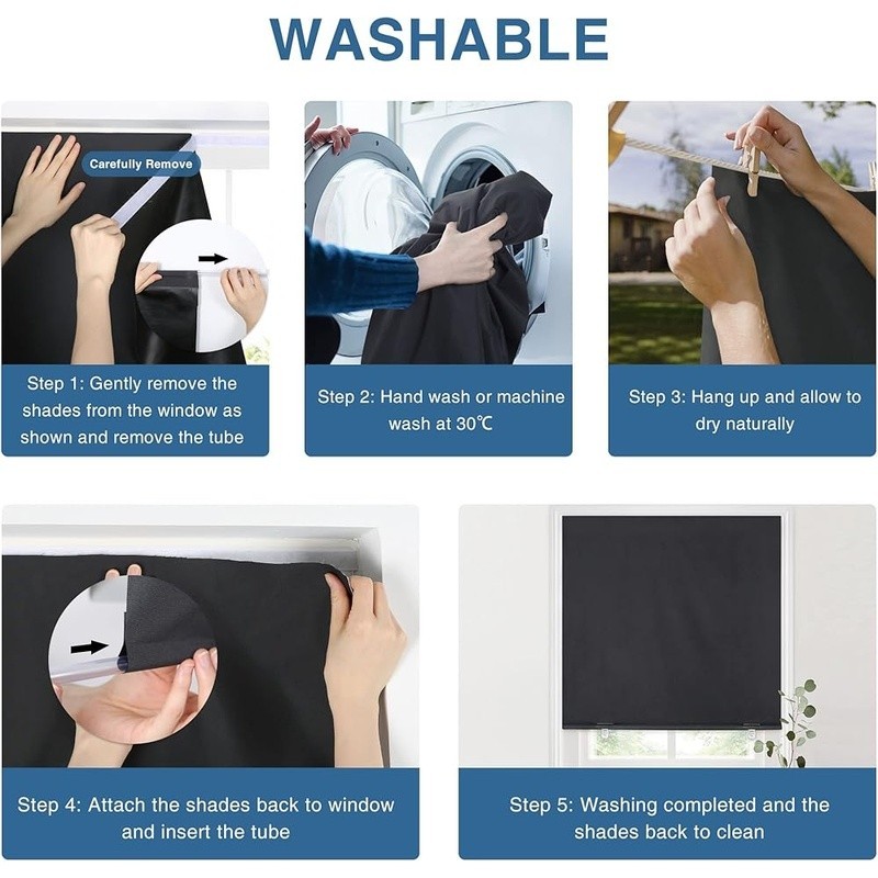 100 Blackout Roller Shades Cordless Window Blinds Easy Install Self Adhesive New