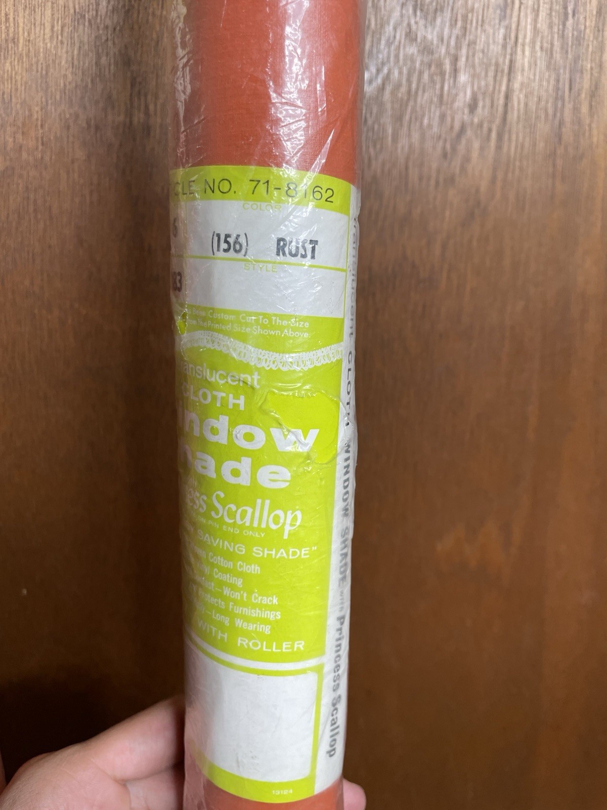 Vintage Montgomery Ward 2 pull down window shade Roller Rust/Orange 70’s Scallop