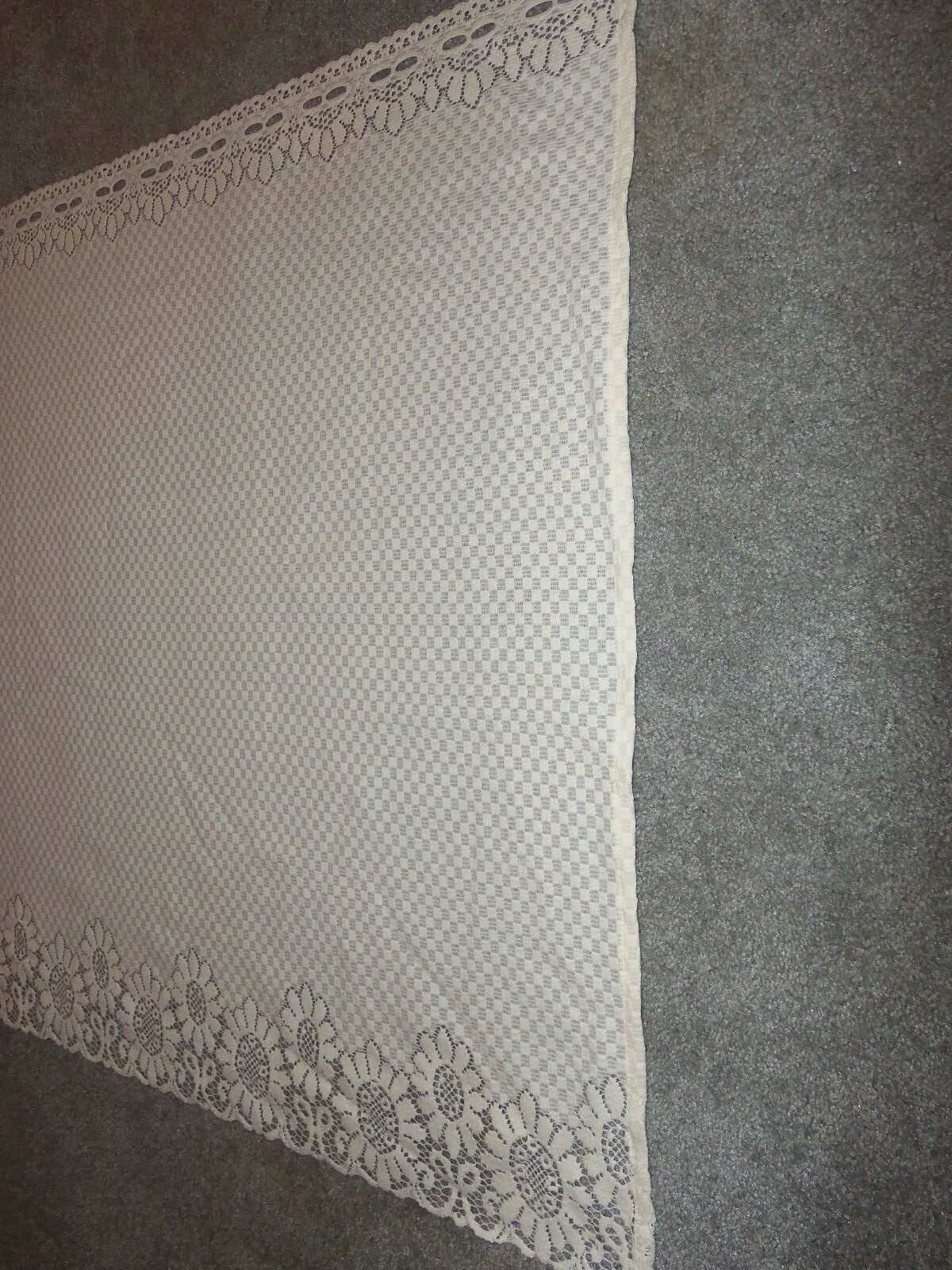 Lace Window Tier Ivory Checkerboard design 36”L x 60”W Factory Error