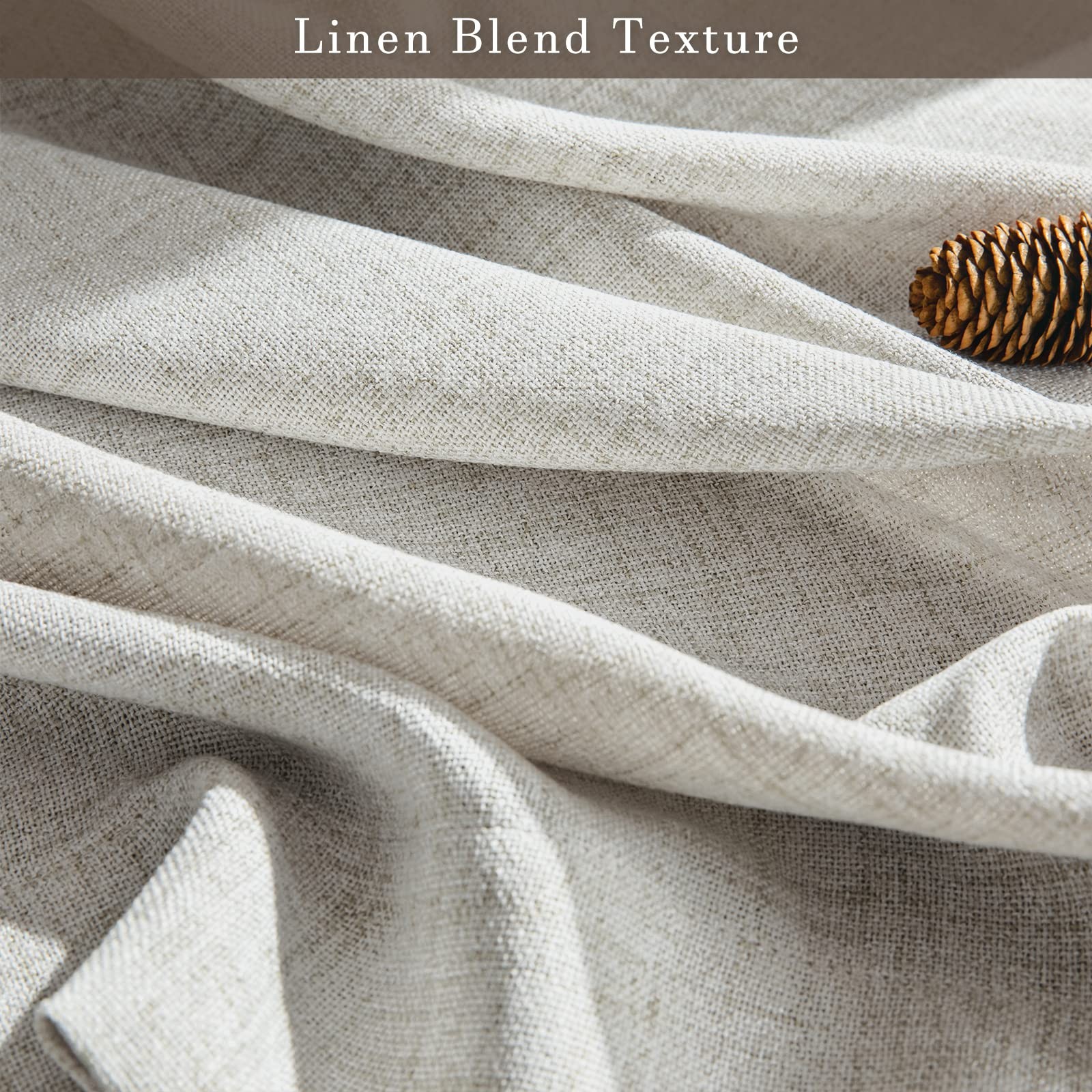 Melodieux Sheer Curtains 63 Inch Length For – Top Burlap Linen Textured Light