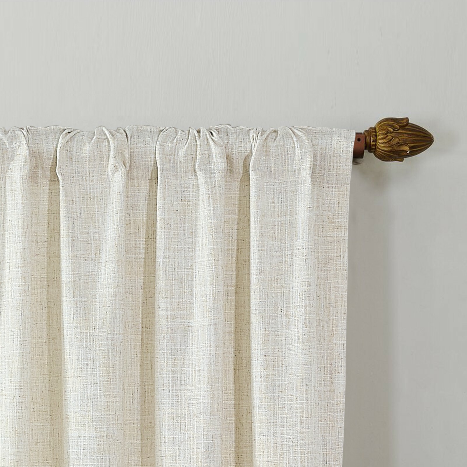 Dodoma Linen Blend Solid Window Curtains Drapes Blackout Room Thermal Insulated