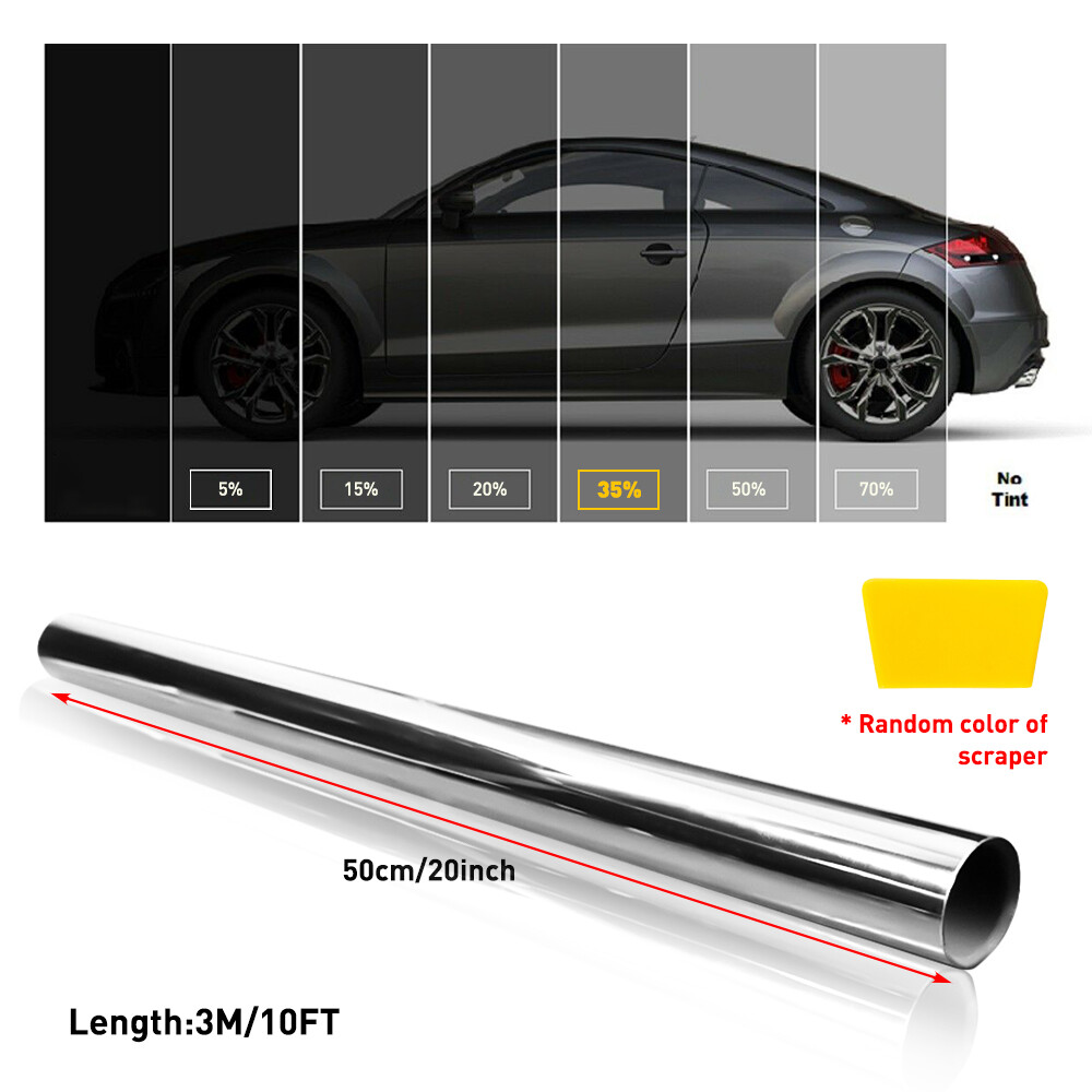 Silver Uncut Roll Window Tint Film 35% VLT 20″ x10’ft Feet Car Home Office Glass
