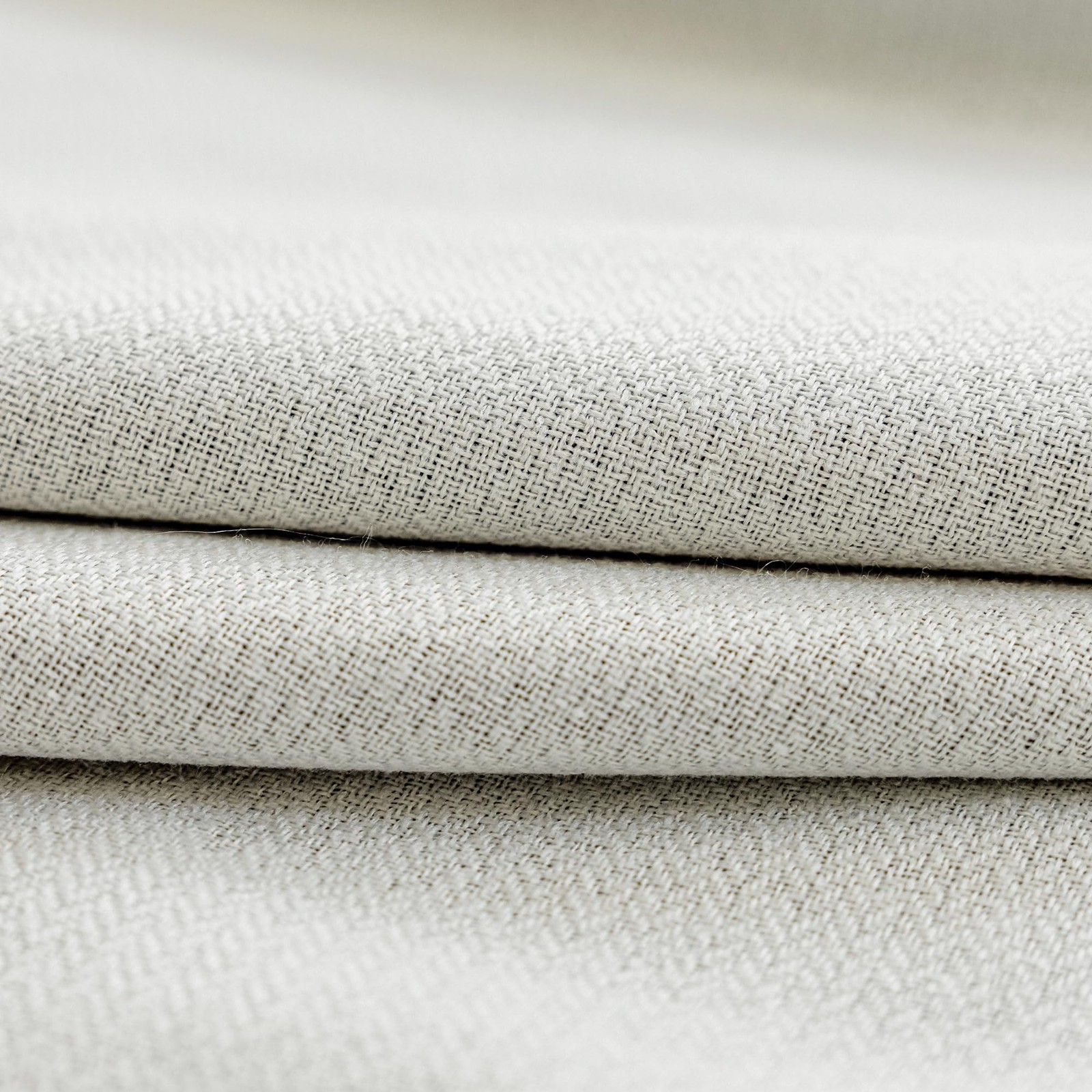 Huto White Pinch Pleated Curtain 52W X 84L Inches Faux Linen Full Blackout