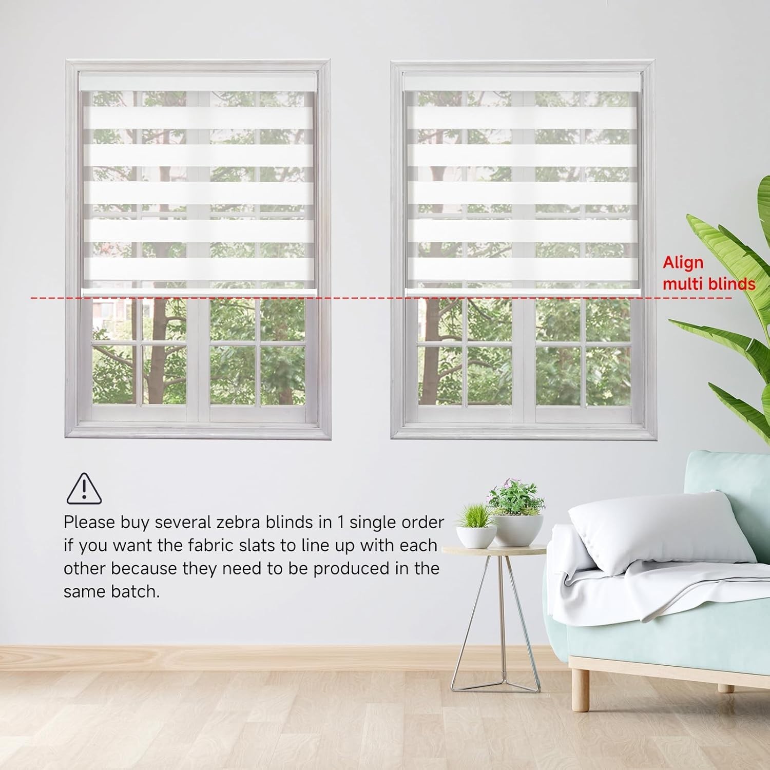 Smart Motorized Zebra Blinds Regular Size, Alexa Zigbee Custom Window Shades