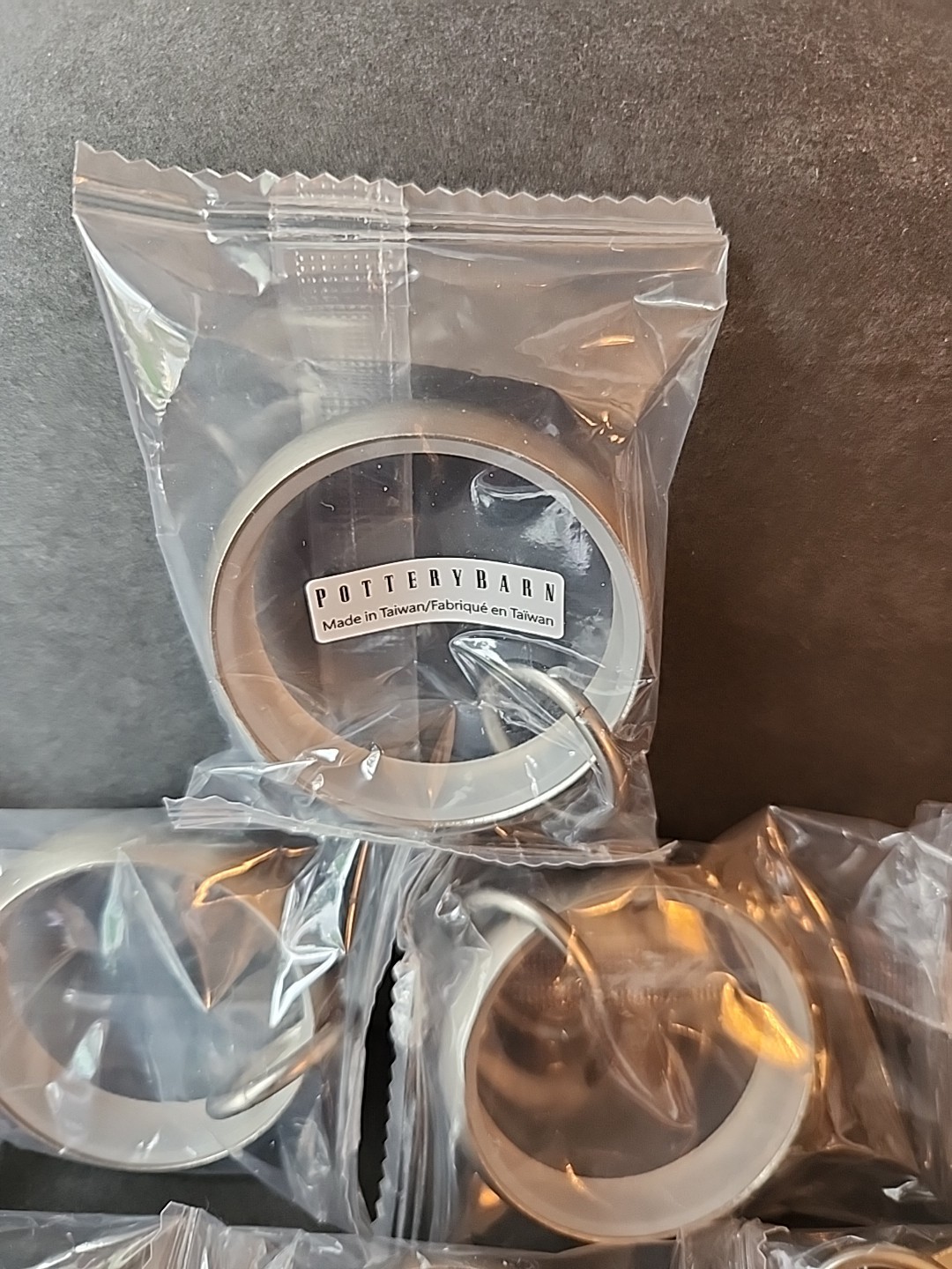 Pottery Barn Quiet-Glide Curtain Round Rings Large 1.25″ Set of 10 Pewter