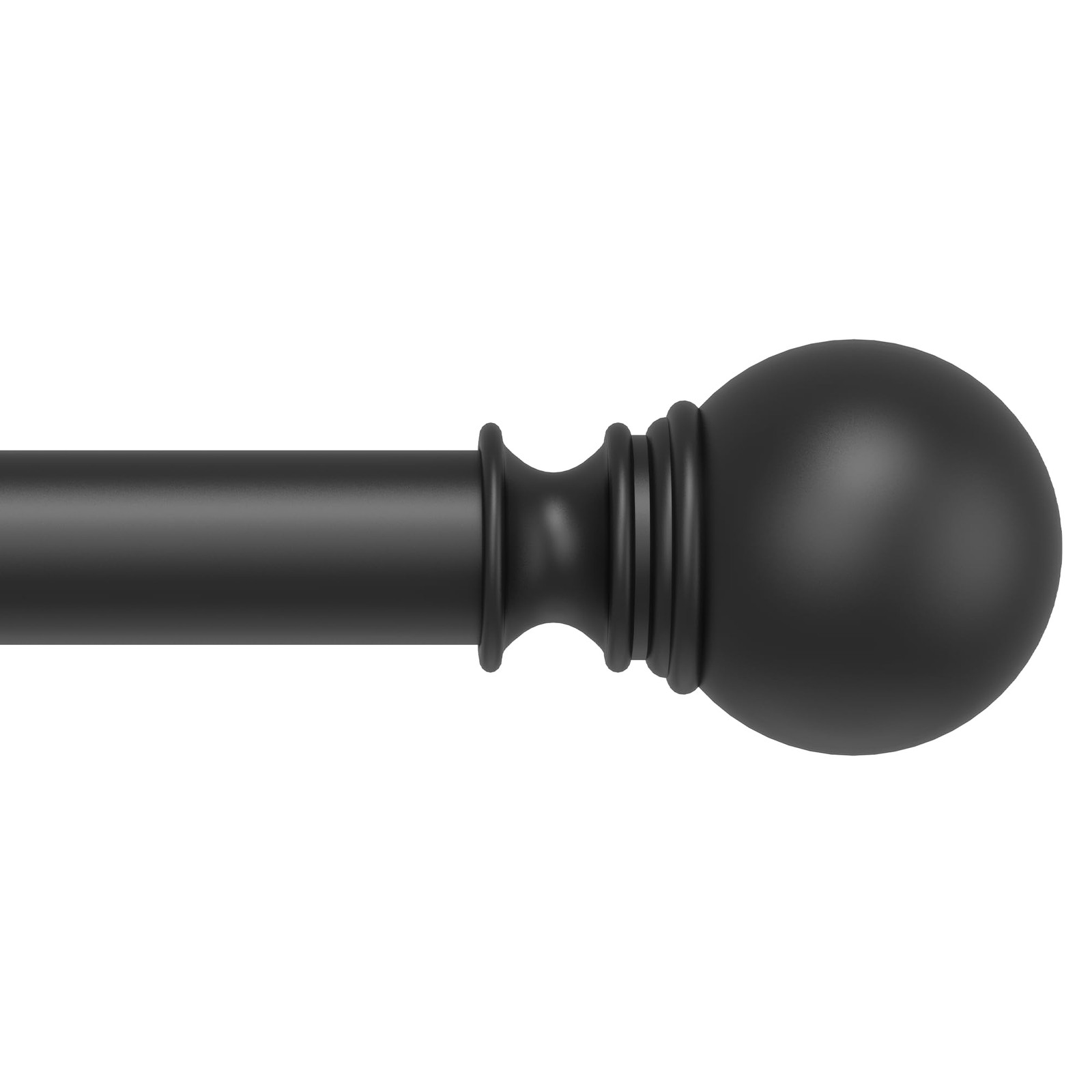 Black Curtain Rod, Adjustable 66-120 Inch, Heavy Duty,1″ Diameter | Metal, 3 Bra