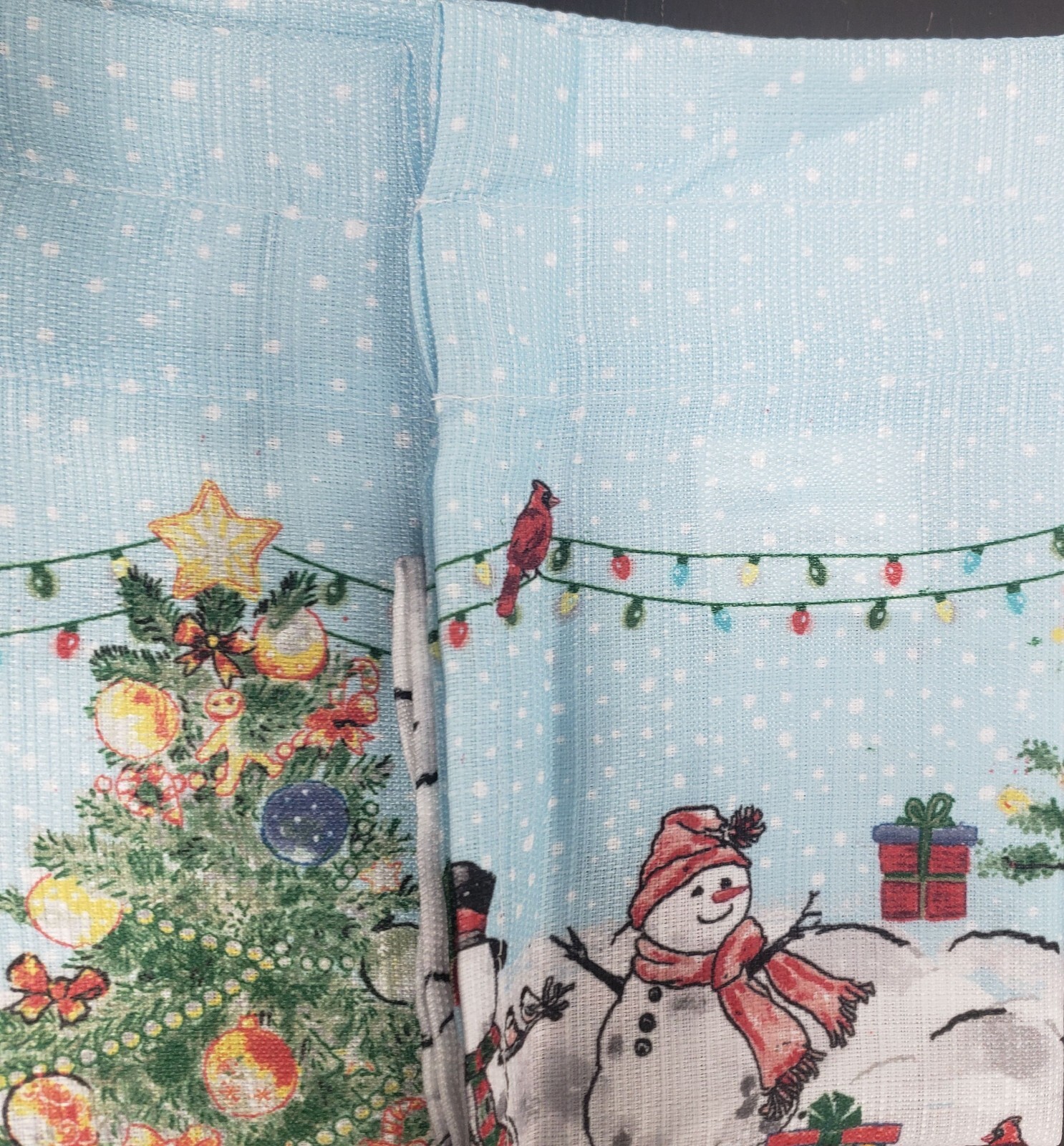 1 Fabric Printed Kitchen Valance(54×14″)CHRISTMAS,SNOWMEN,HOLIDAY WONDERLAND,Lic