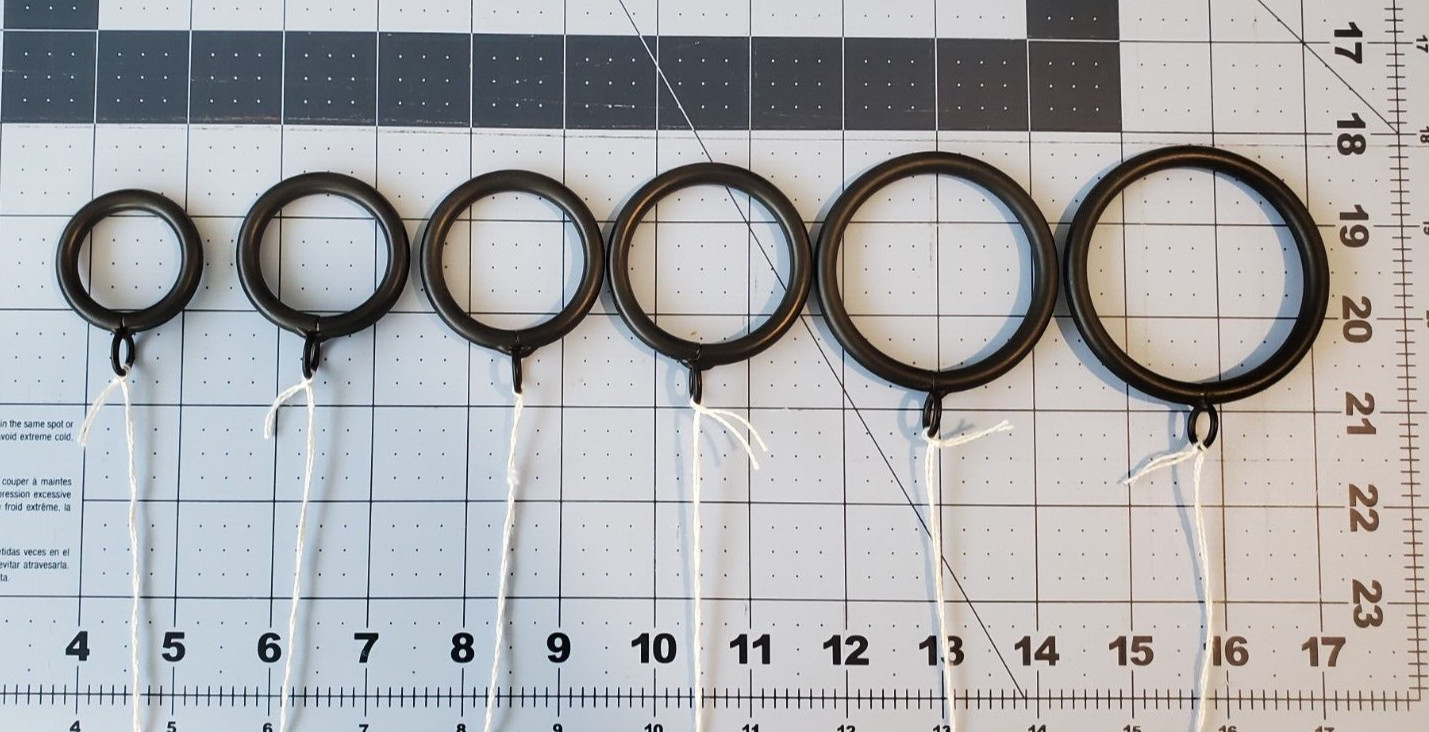 50 Pieces Pack 1-1/4″ BLACK IRON drapery curtain drape ring with eyelet – 1.25″