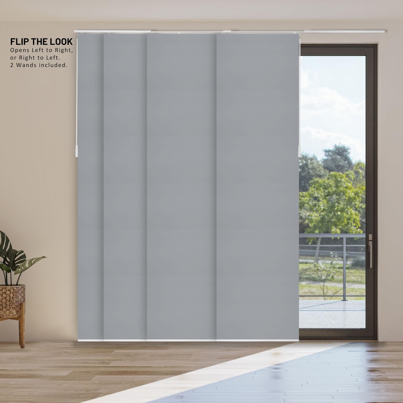 Chicology Panel Track Blinds For Sliding Glass Embossed Textured Weave Fabric