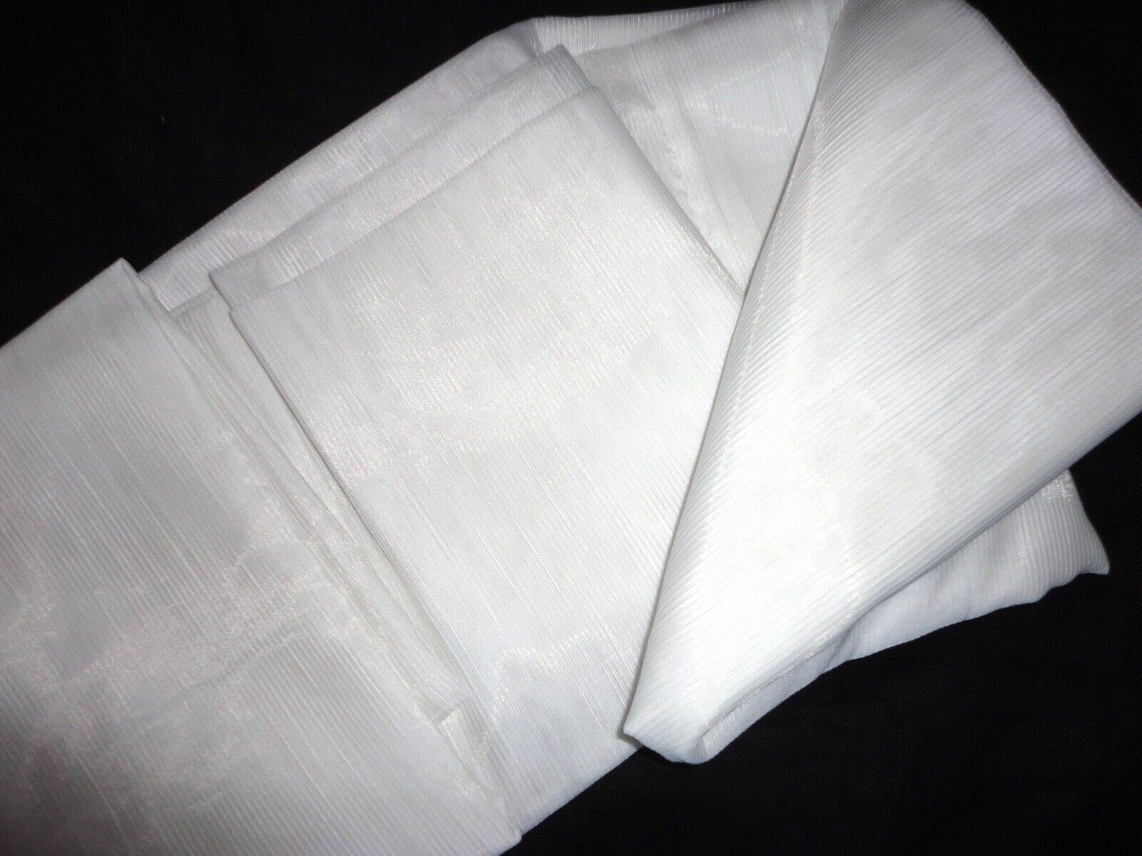 IKEA GJERTRUD OFF-WHITE RIBBED SEMI SHEER (2) UNLINED DRAPERY PANELS 57 X 98