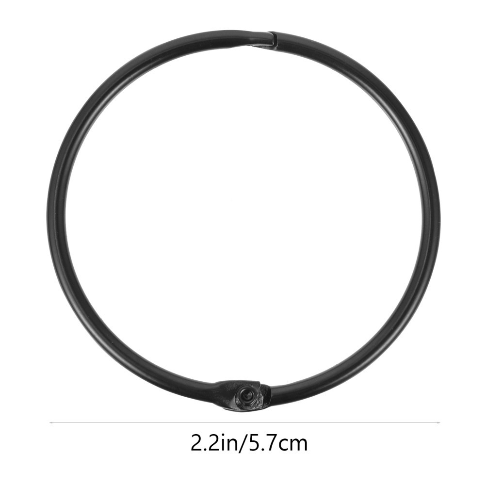 12Pcs Reusable Black Iron Circular Curtain Rings for Shower and Window Curtains