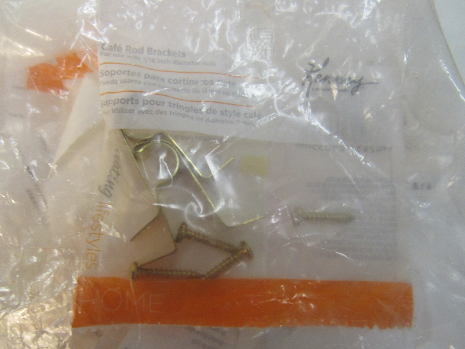 Pack of 20 Kenney Brass 7/16 In. Cafe Rod Bracket Kenney KN826NP 20 packs of 2