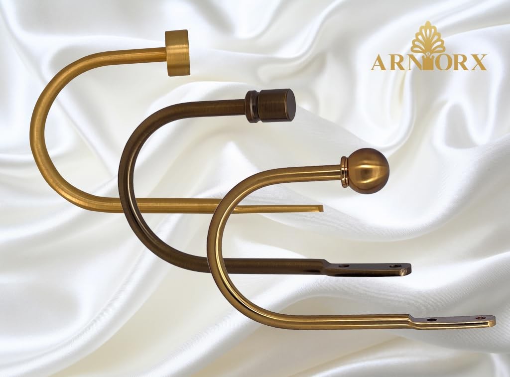 Arnorx Decorative Curtain Holdbacks, Wall Mounted Matte Brushed Nickel