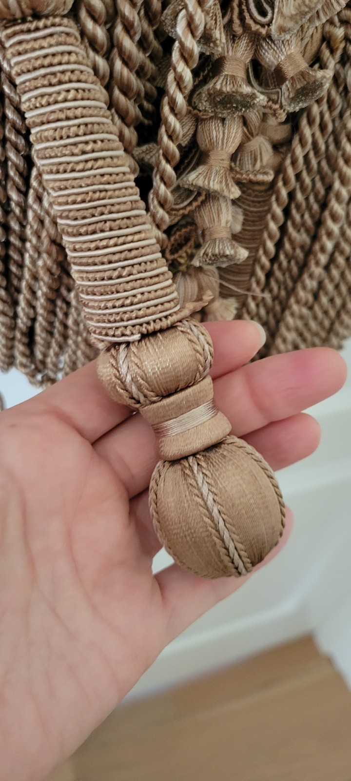 🎀 Pair(2) Of Large Gold Tone Coiled Bullion Curtain Drapes Tieback Tassel Rope