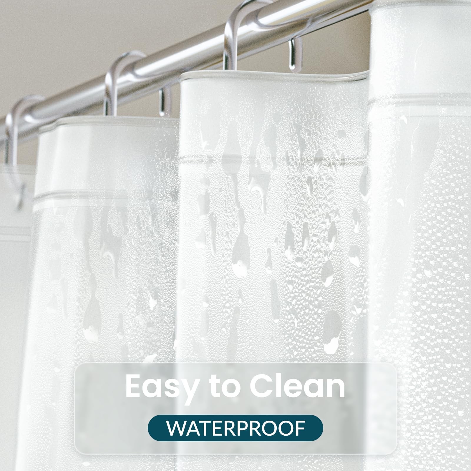 Titanker Plastic Shower Curtain Liner 72 x 72″W x 72″L (Pack of 1), Frosted