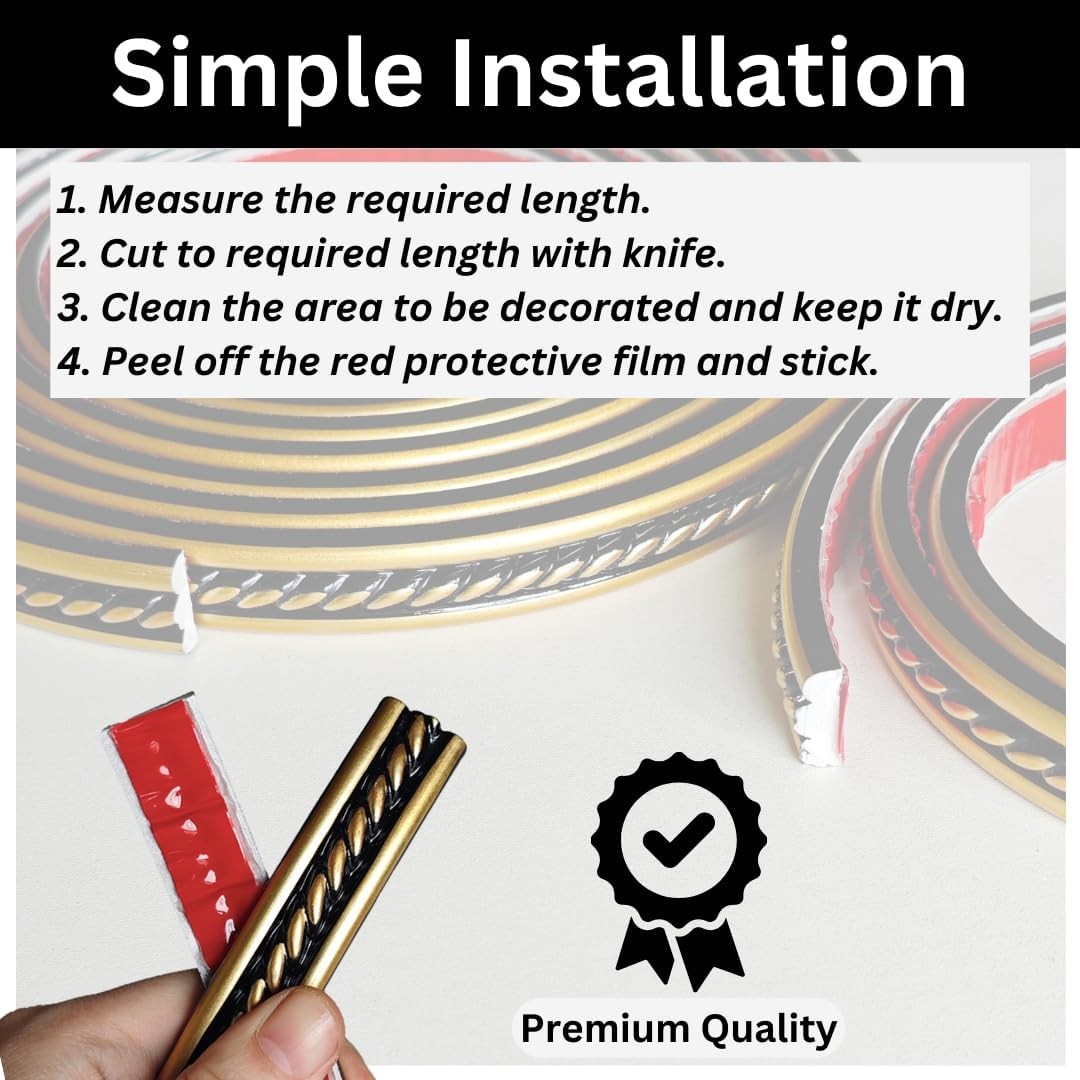 Peel and Stick Molding Trim Self Adhesive Flexible Wall Trim Crown Molding 3D St