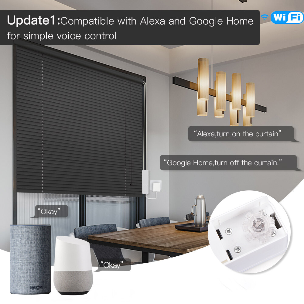 MOES WiFi Smart Curtain Motor Roller Blinds Shutter Drive Remote Alexa Google
