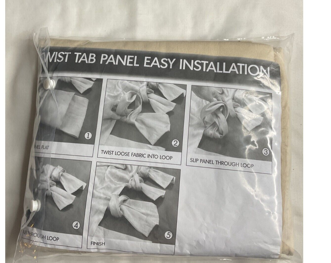 Madison Park Twist Tab Lined Window Curtain Panel 50in x 84in Emilia Ivory