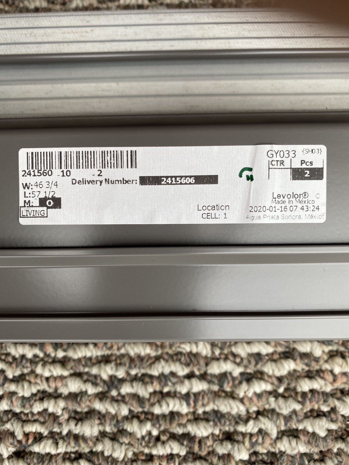 Levolor Banded Cordless Roller Window Shades/Blinds Gray 46-3/4″ W x 57-1/2″ L
