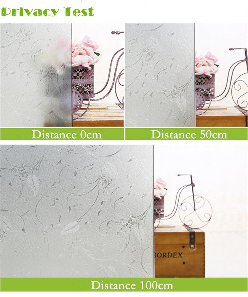Niviy Static Cling Non-Adhesive Window Film Frosted Glass 17.7″ x 78.7″, Pure