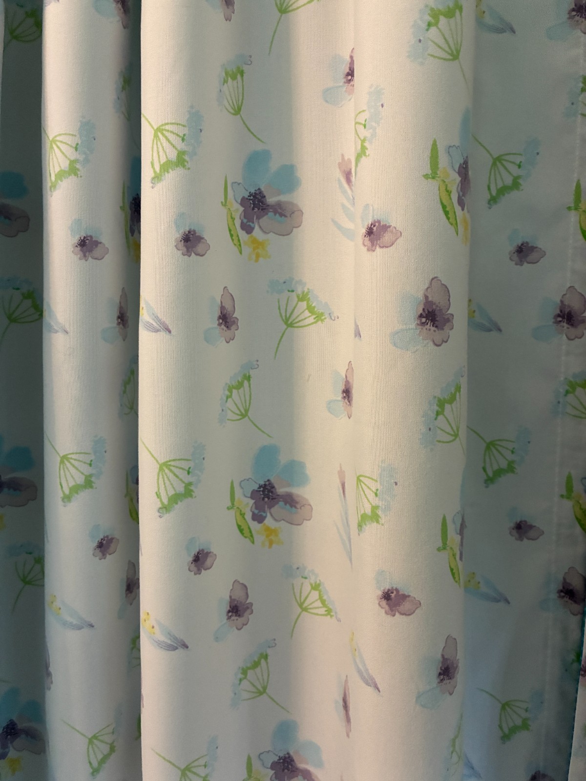2 handmade curtain panels reversible (2 in 1) aqua blue plaid floral 37.5W x 85L