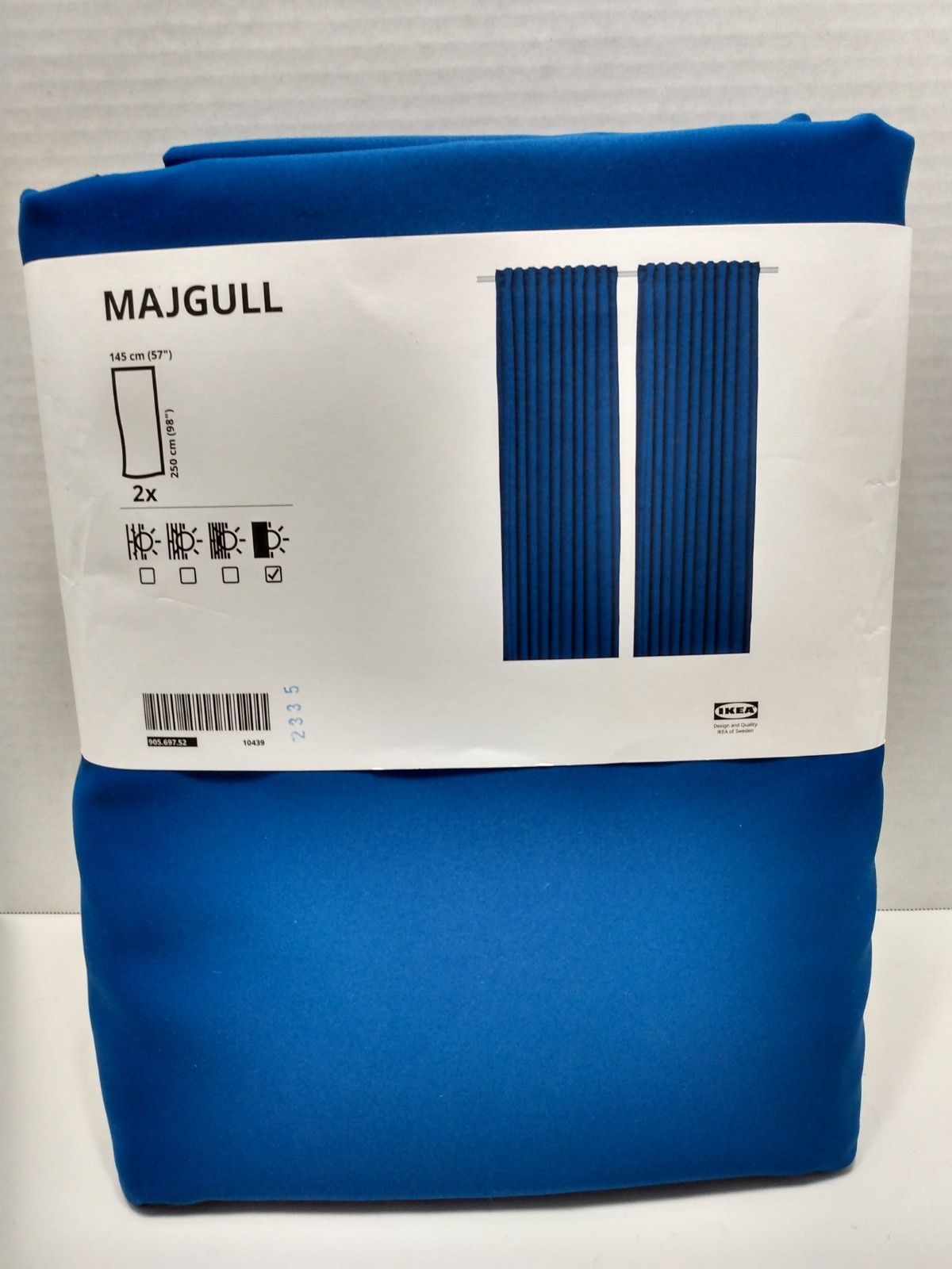 Ikea MAJGULL Blackout Curtains 1 pair 57 x 98 inches Dark Blue 905.697.52