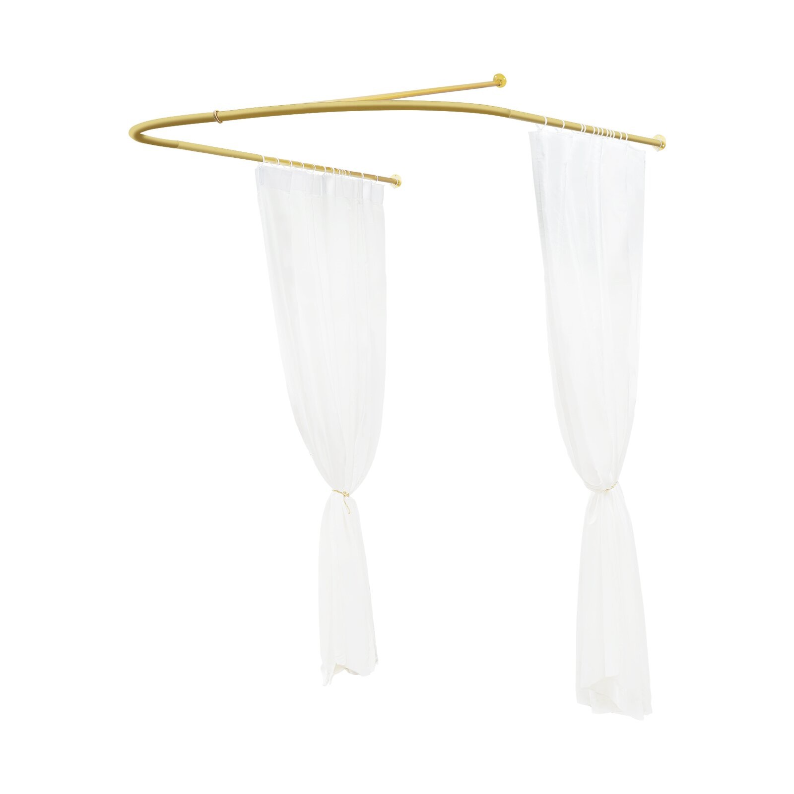 Beauty Salon Partition Curtain Divider w/ Curtain U-Shaped Room Partition Rod
