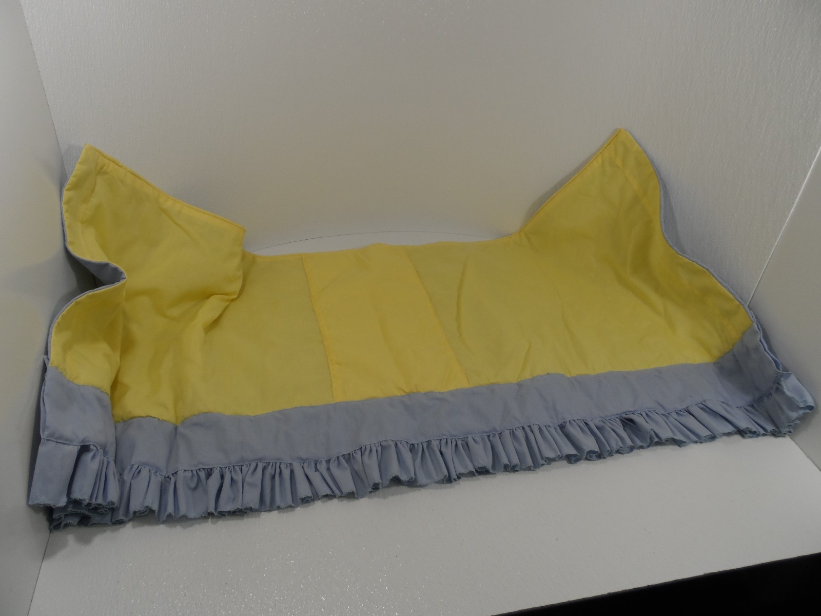 Custom Made Blue & Yellow Baby Window Valances Pair (2) 46″ W x 20.5″ L – VGC