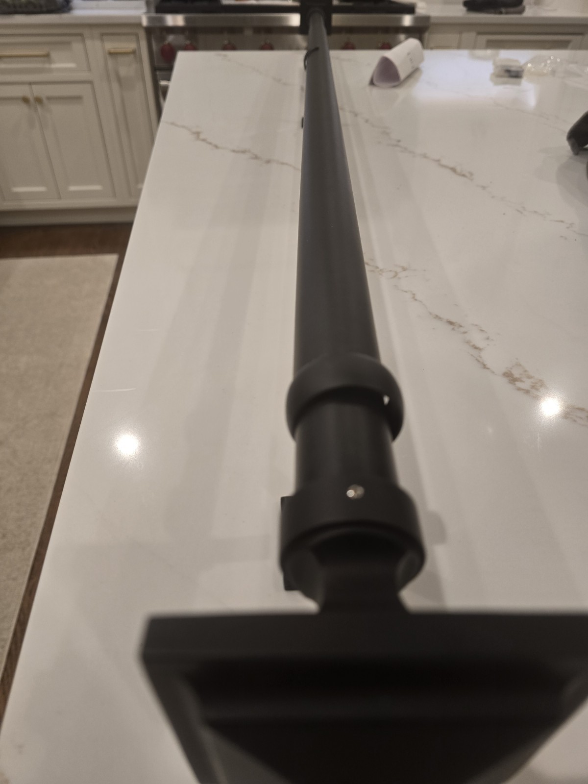 Restoration Hardware Easton Solid Brass Square Finial & Rod Set Black L 48- 88″
