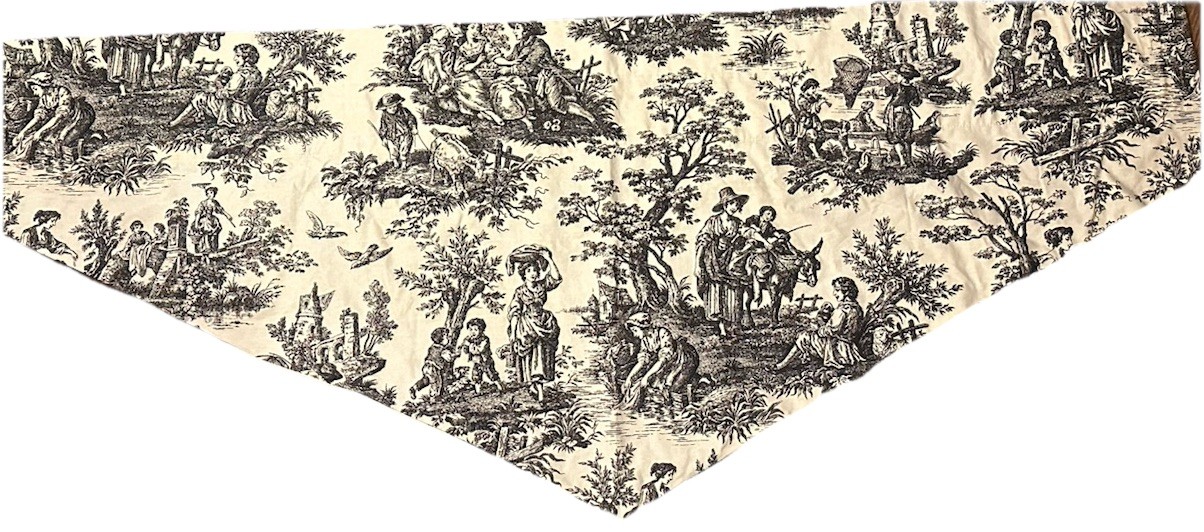 Beautiful WAVERLY-Country/Rustic Life-Ascot Valance-53×21.5-Black/Cream-TOILE-