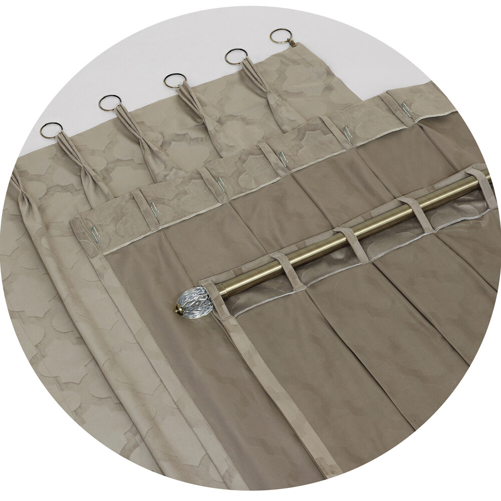 Ivory Trellis Contemporary Light Filtering Window Curtain Pinch Pleat Panel