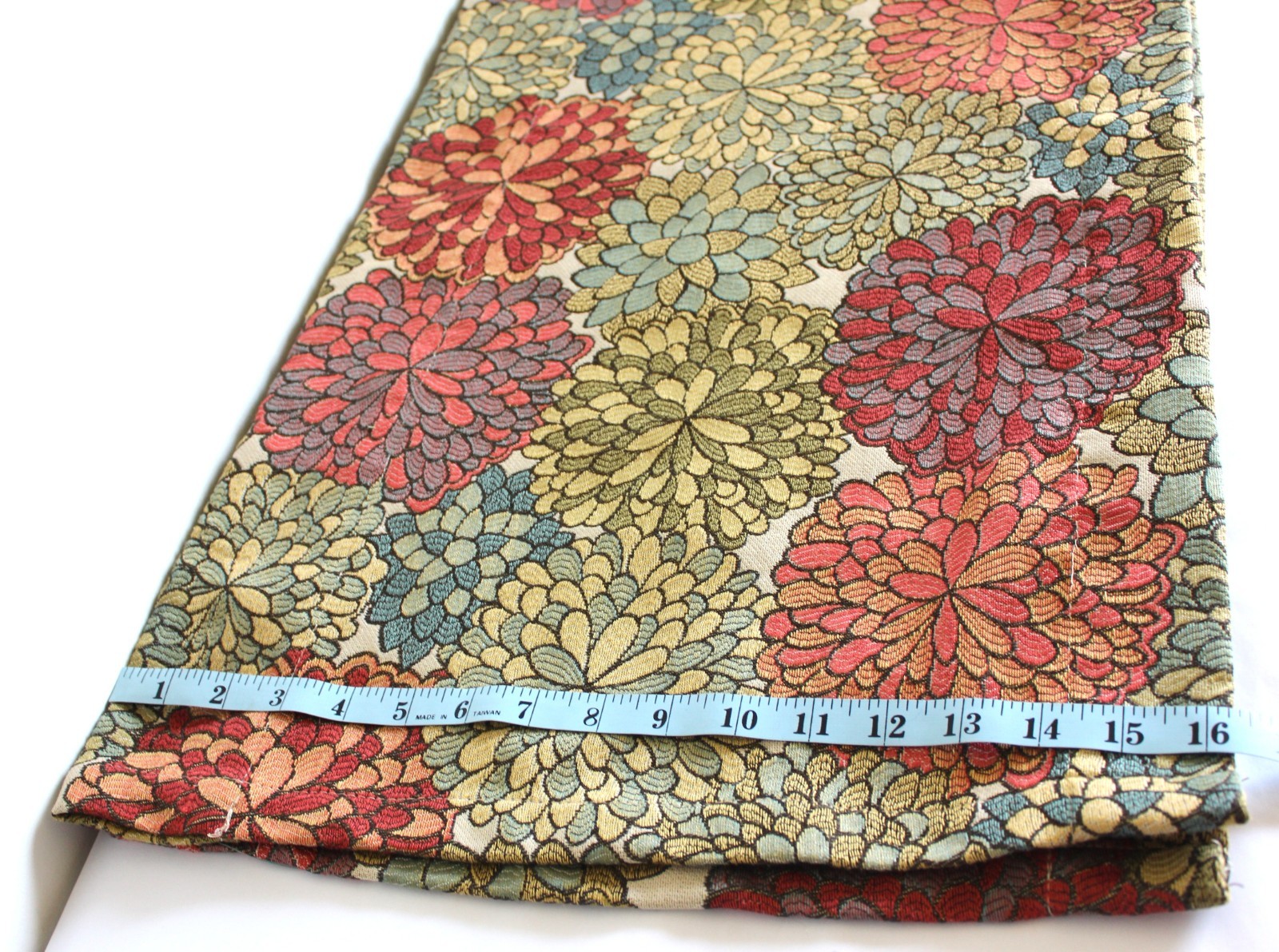 Modern Maximalist Mums Tapestry Valance 54×16 Bold Blooms Floral Woven Jacquard