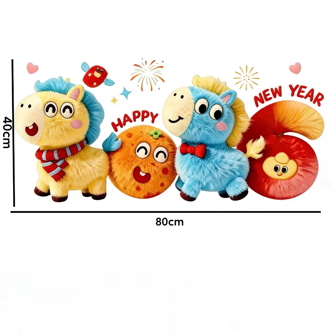 Plastic Horse Year Window Sticker – Chinese New Year Festival Decoration