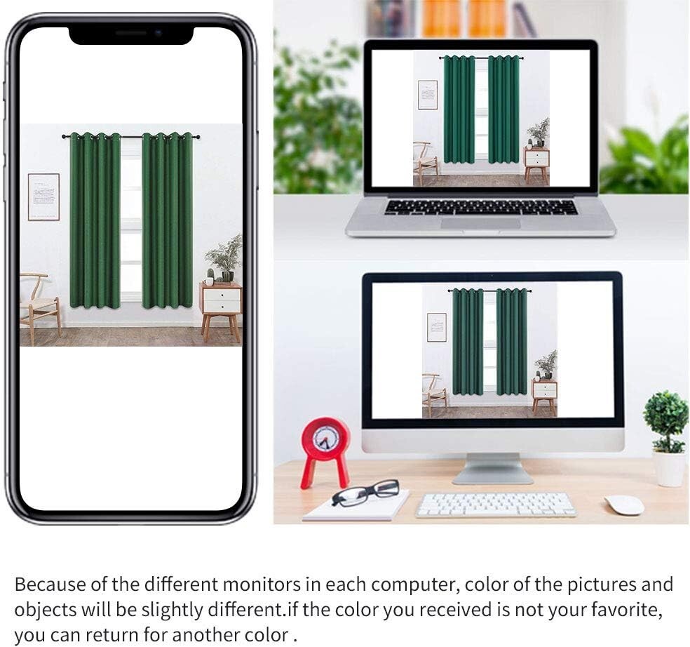 Colokey Blackout Curtain Shade Curtain for Bedroom Living Room Balcon ONE UNIT