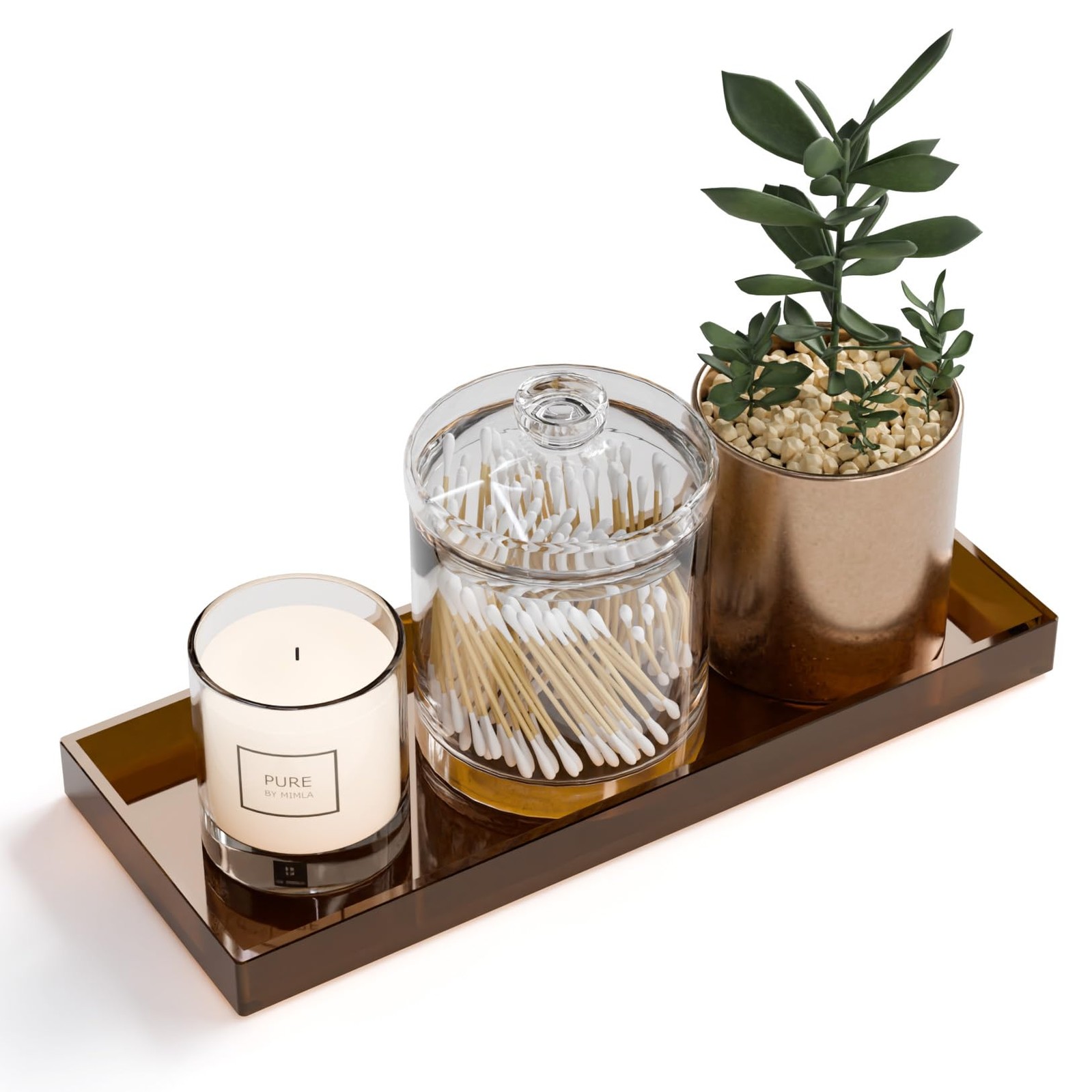 11″ x 4.3″ Bathroom Vanity Tray Acrylic Decorative Counter Organizer for Soap…