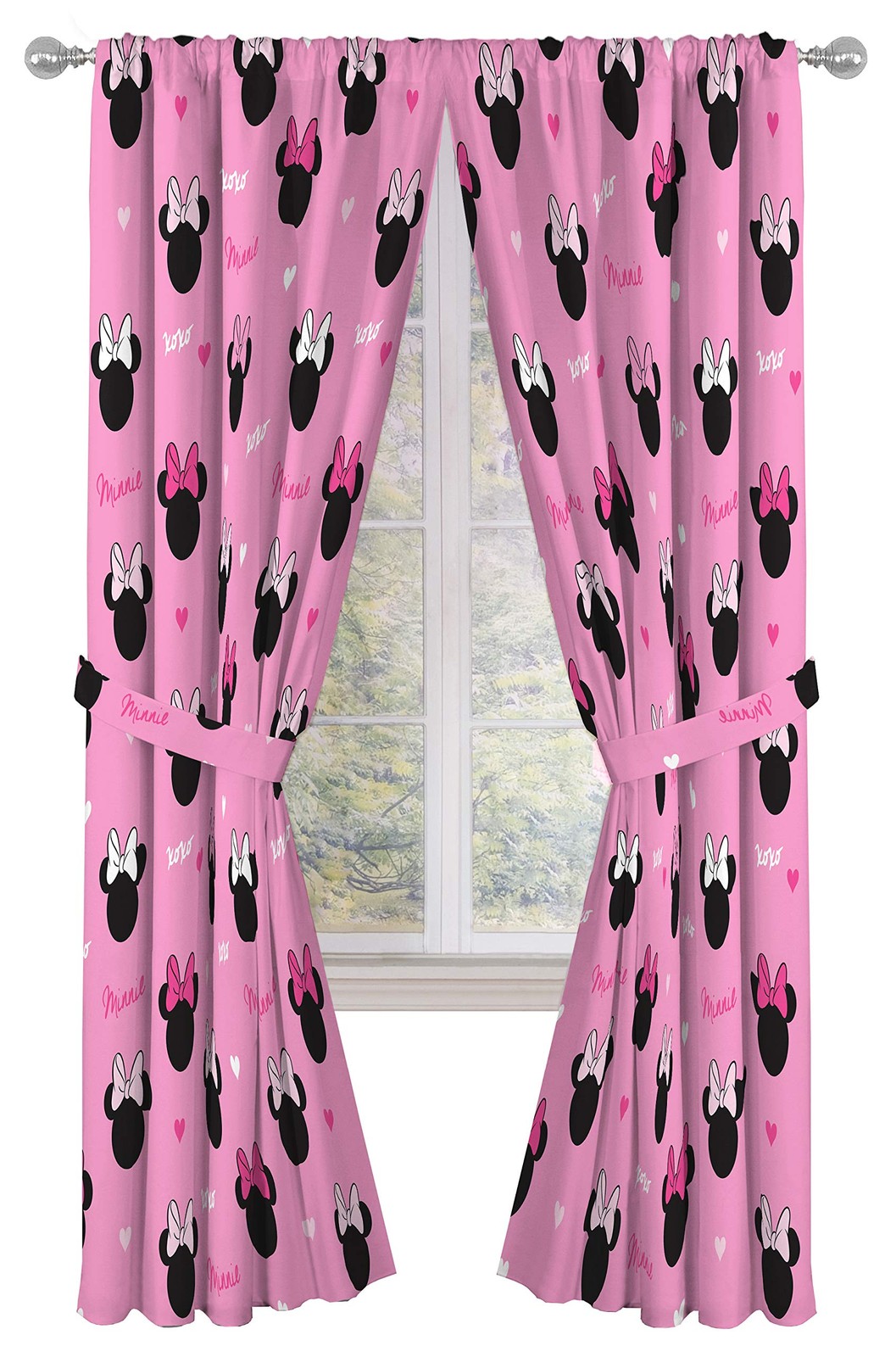 Disney Minnie Hearts N Love 84″ inch Drapes – Beautiful Room Décor & Easy Set…