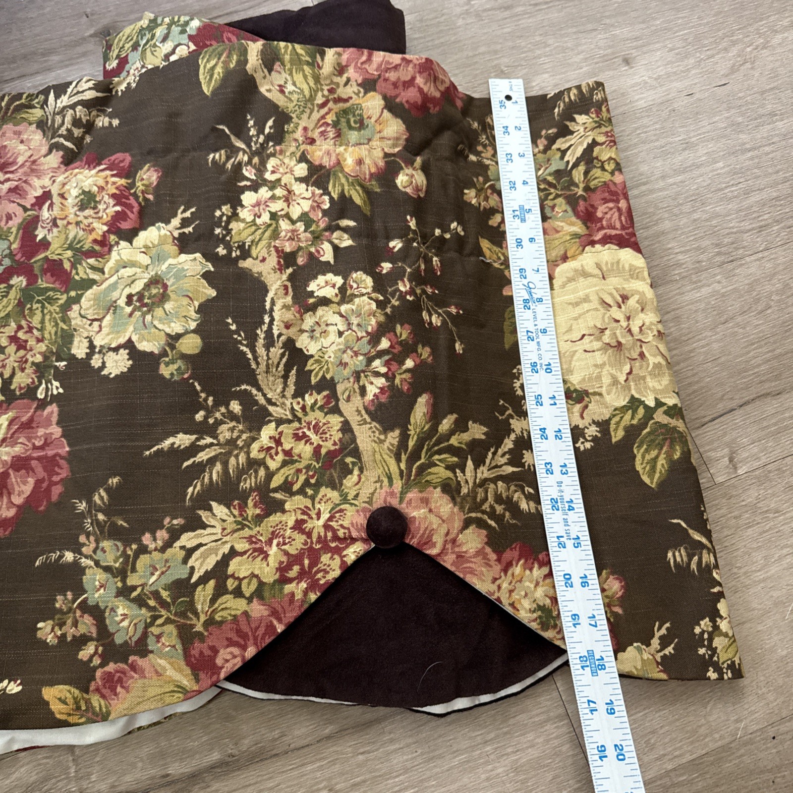 2 Custom Waverly Imperial Dress Antique Brown Valance 72″x17″ Floral Curtains