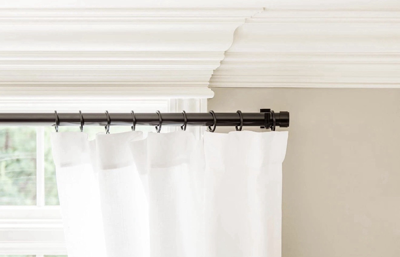 BlastHome Luxury TUXEDO BLACK 3 1/2ft Custom Curtain Rod 1 1/4″ Diameter