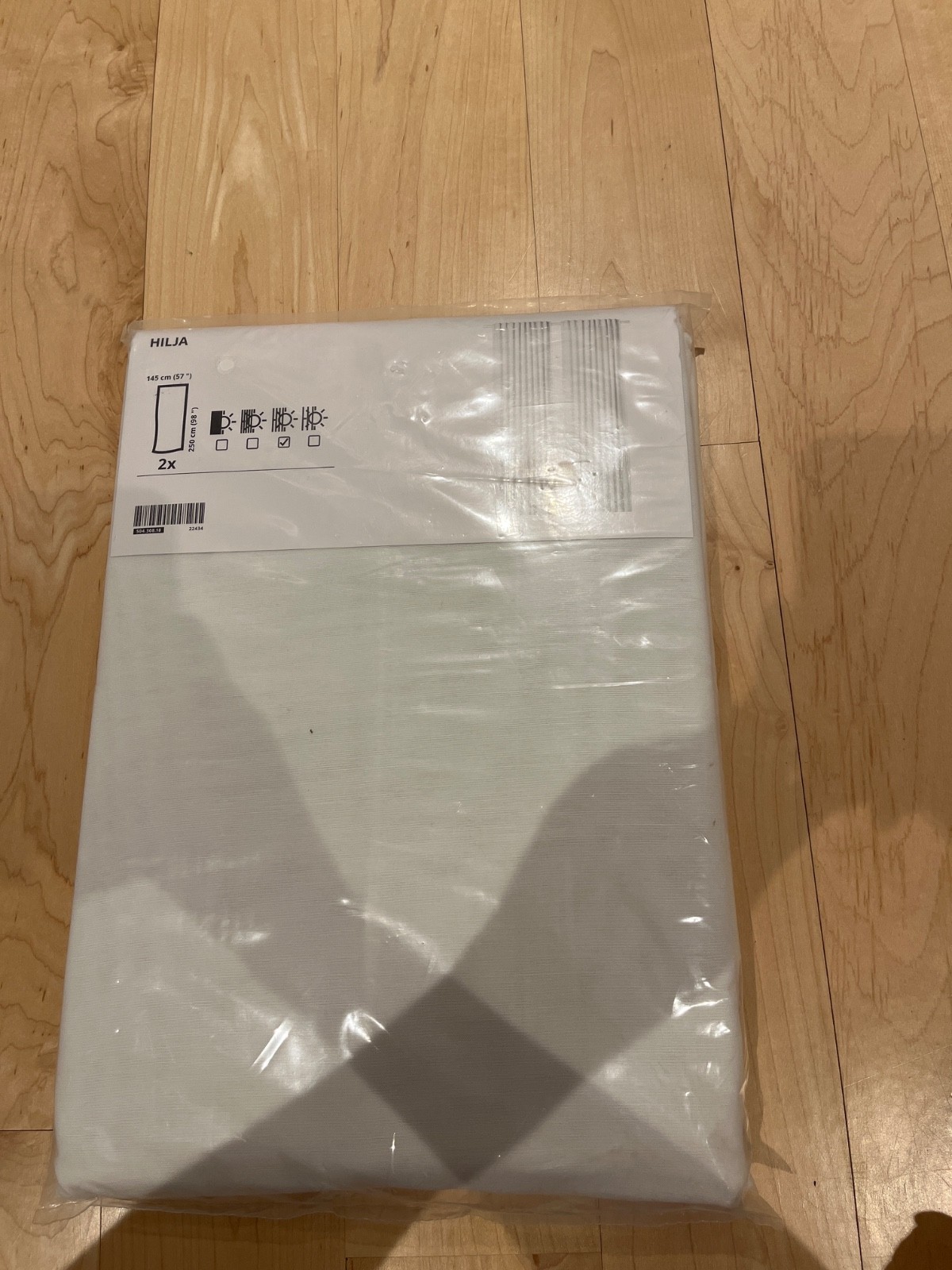 Ikea HILJA Curtains 2 Panels (1 pair) 57″ x 98″ White 504.308.18 NEW