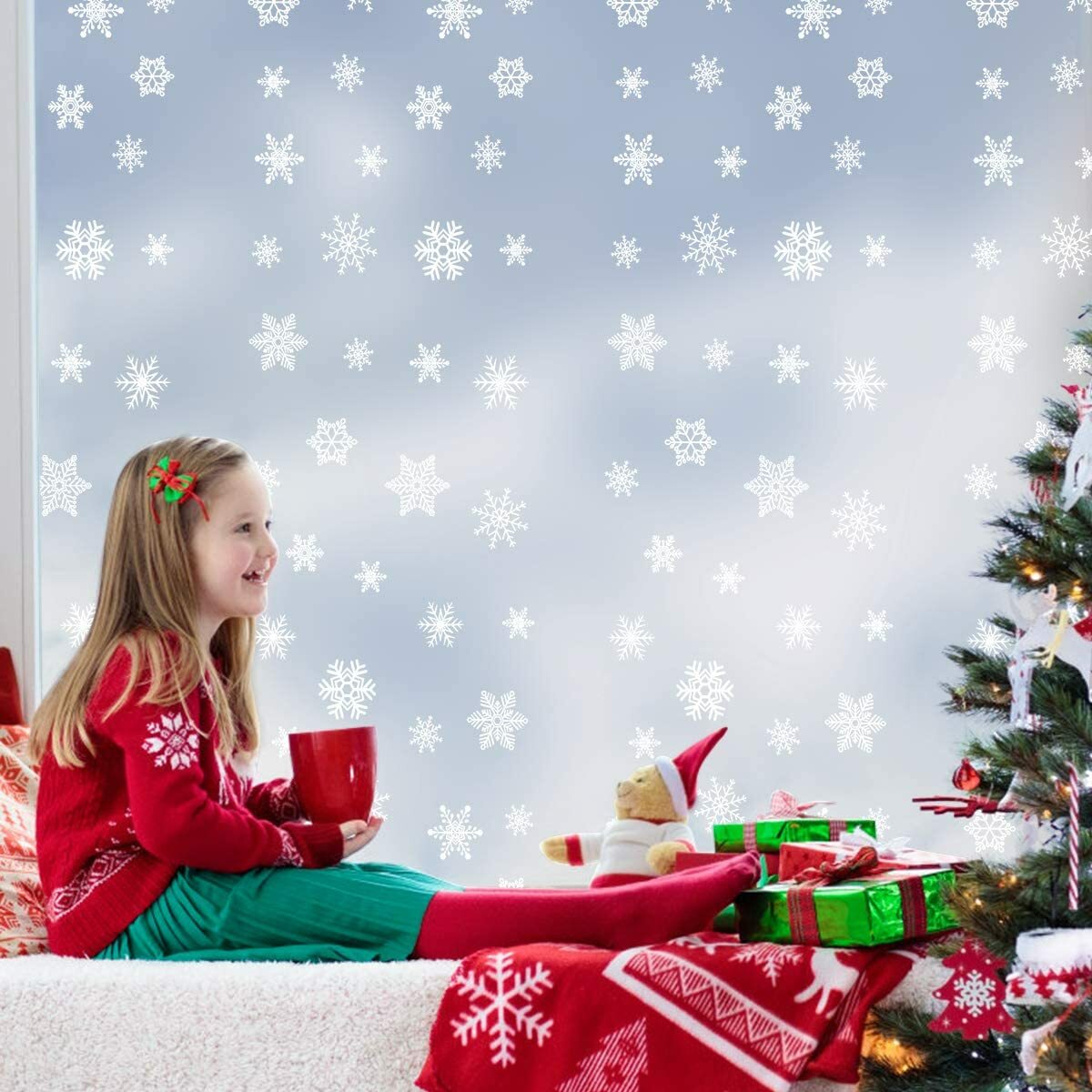 Window Film Snowflake Frosted Glass Film Self-Adhesive Opaque Privacy Protection