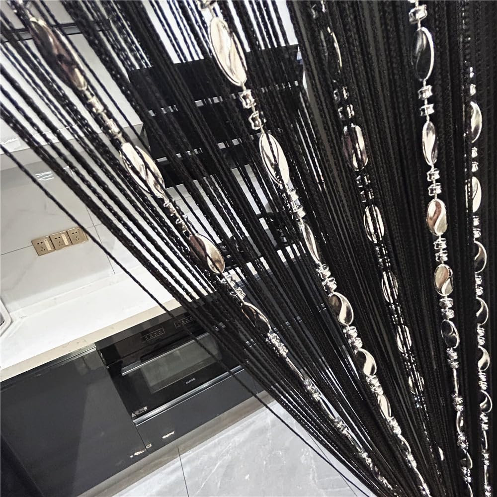 100cmX200cm Decorative Door String Curtain Beads Wall Panel Fringe Window Room D