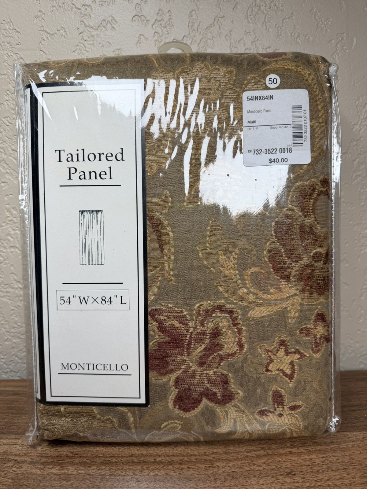 Elegant and luxurious MONTICELLO Gold Tailored Panel (54 x 84 inches)