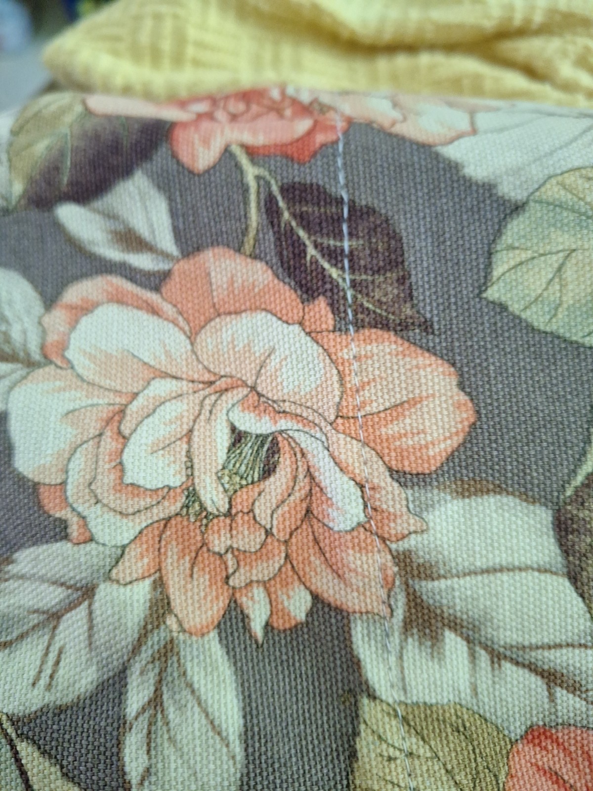 2 Waverly Peach Cabbage Roses On Gray Curtain Panels 44×44