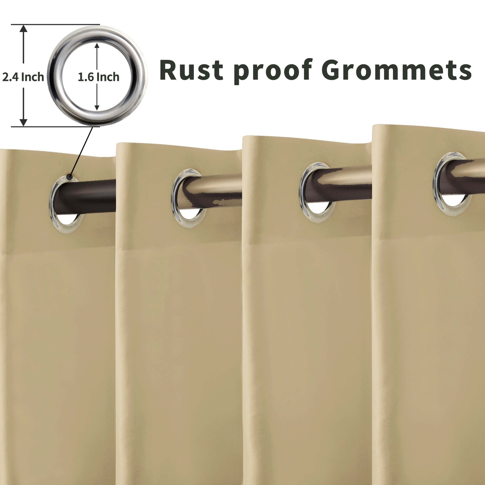 OutdoorLines Waterproof Indoor Outdoor 52″W x 84″L (Pack of 1), Beige
